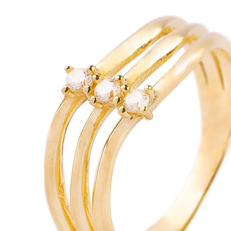 Anillos de Oro 18kt Modelo Circón 3 Corridas-1
