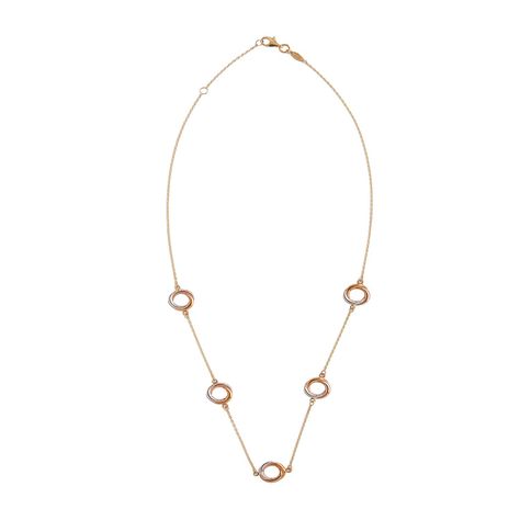 Collar de Oro 18kt Circulo Tricolor-0