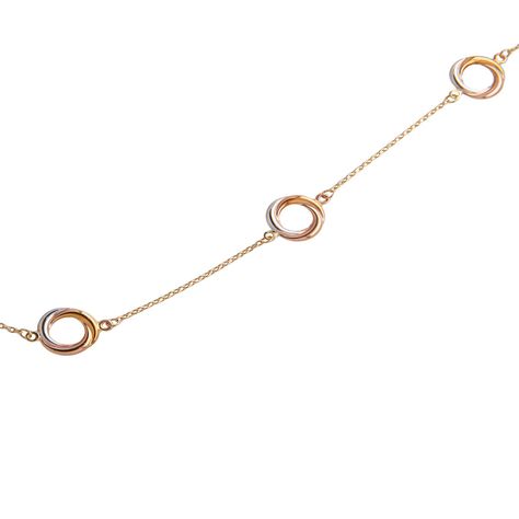 Collar de Oro 18kt Circulo Tricolor-1