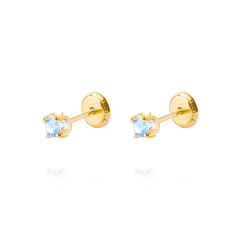 Aros de Oro 18kt Agua Marina de 2,5mm-0