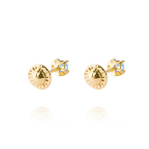 Aros de Oro 18kt Agua Marina de 2,5mm-2