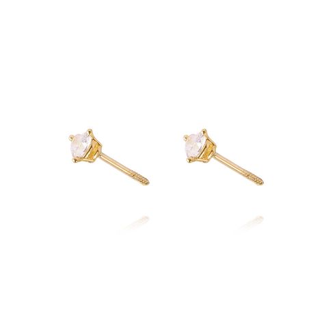 Aros de Oro 9KT Corazón Circonita Mediana 3 Grifas-2