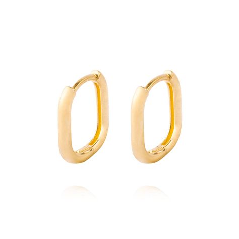 Aros de Oro 18kt Modelo Argollas Cuadradas-0