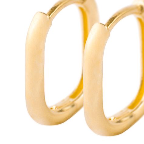 Aros de Oro 18kt Modelo Argollas Cuadradas-1