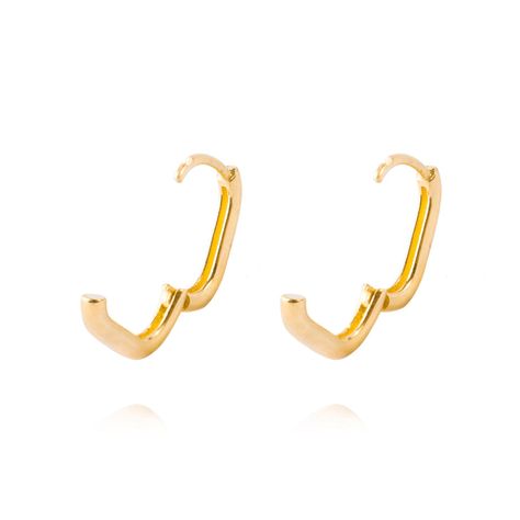 Aros de Oro 18kt Modelo Argollas Cuadradas-2