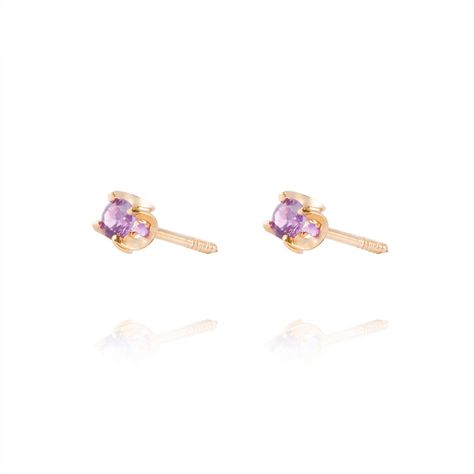 Aros de Oro 18kt Amatista 3MM-1