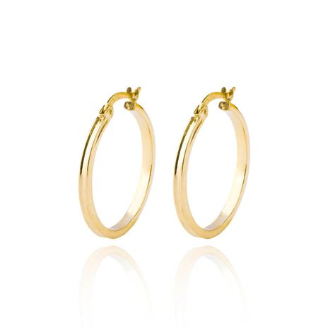 Aros de Oro 18kt Argolla Biselada 20mm-0