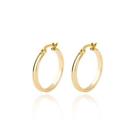 Aros de Oro 18kt Argolla Biselada 20mm-2