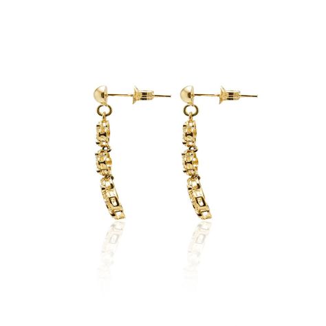 Aros de Oro 18kt Tres Flor Bitono-1