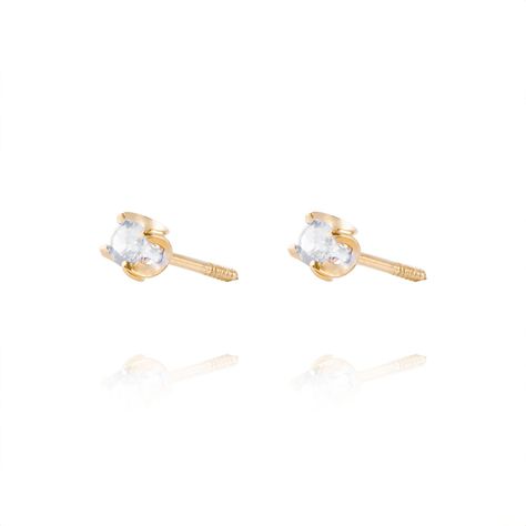 Aros de Oro 18kt Aquamarine 3MM-1