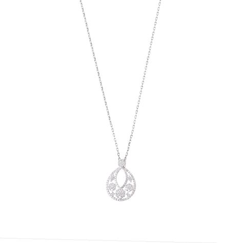 Collar de Oro Blanco 18kt con Diamantes de 71 Pts Corte Brillante-0