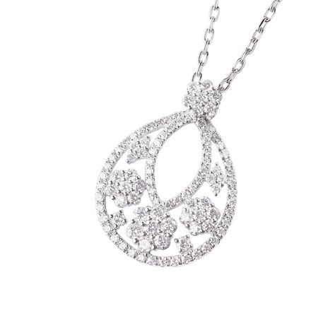 Collar de Oro Blanco 18kt con Diamantes de 71 Pts Corte Brillante-1