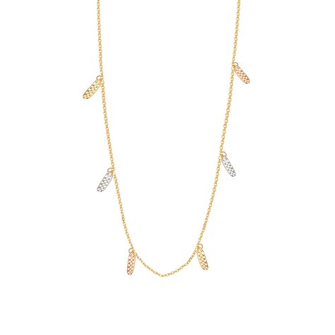 Collares de Oro 18kt Modelo Plumas Colgantes-0