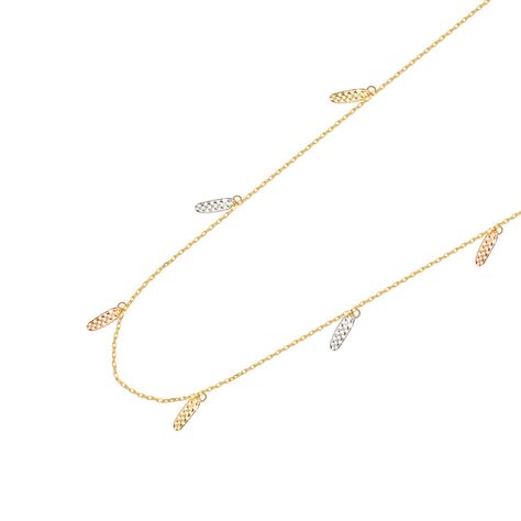 Collares de Oro 18kt Modelo Plumas Colgantes-1