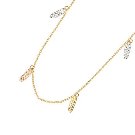 Collares de Oro 18kt Modelo Plumas Colgantes-2