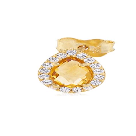 Aros de Oro 18kt Gota Circón de Granate-2