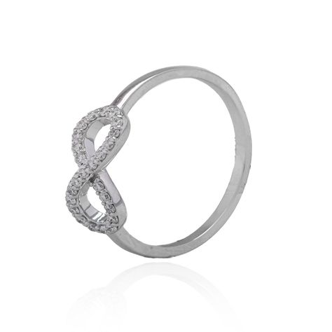 Anillo Oro Blanco 18kt Infinito Diamantes de 11 Pts SI/H-0