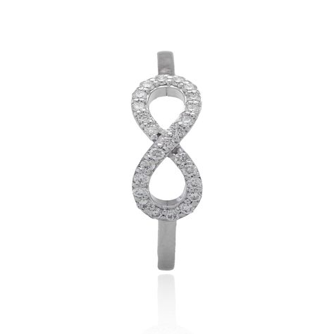 Anillo Oro Blanco 18kt Infinito Diamantes de 11 Pts SI/H-1
