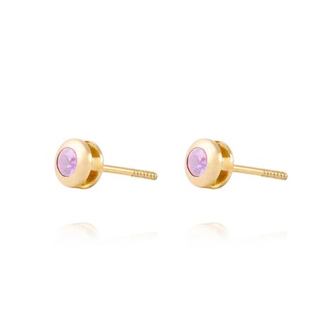 Aros de Oro 18kt Punto de Luz 2,5mm Amatista-1