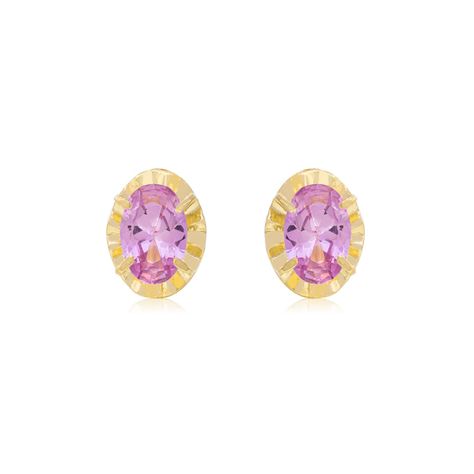 Aros de Oro 18kt Ovalado Rosa de Francia 3x5-0