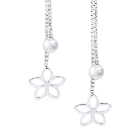 Aros de Plata Esterlina 925 Colgante Flor y Esfera-1