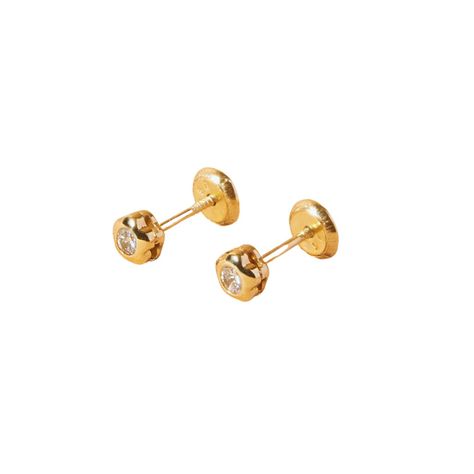 Aros de Oro 14kt Flor Circon-1