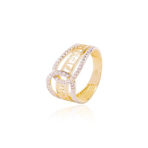 Anillo de oro 18kt Circón 1/2 Mex Cruzado-0