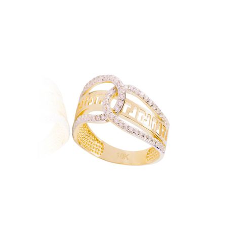 Anillo de oro 18kt Circón 1/2 Mex Cruzado-2