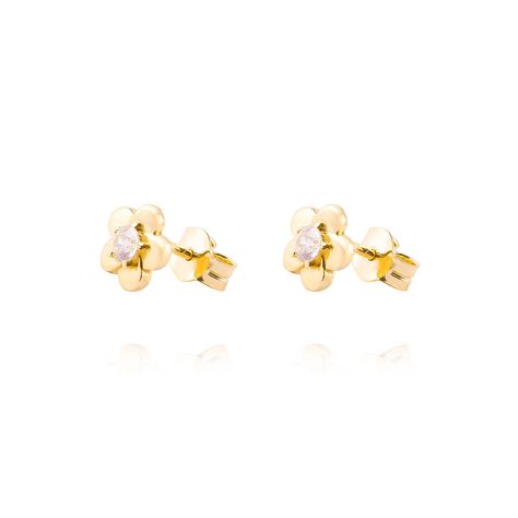 Aros de Oro 18kt Modelo Flor.-0