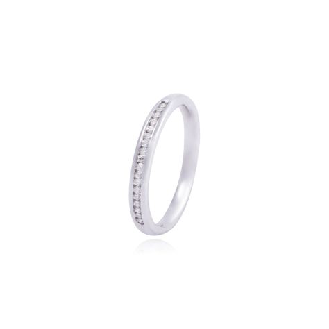 Anillo Oro Blanco 18kt Diamantes 12 Pts Corte Brillante SI/H-0