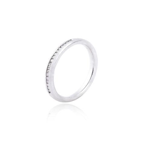 Anillo Oro Blanco 18kt Diamantes 12 Pts Corte Brillante SI/H-1