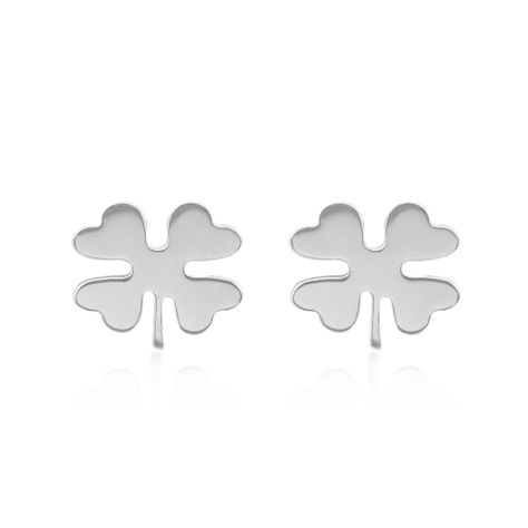 Aros de Plata Esterlina 925 Trebol 4 Hojas-0