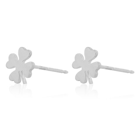 Aros de Plata Esterlina 925 Trebol 4 Hojas-1