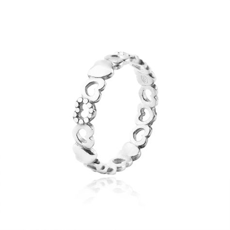 Anillo de Plata Esterlina 925 Corazones 1-0