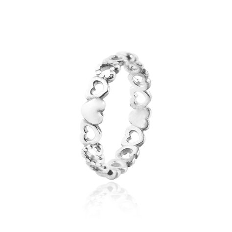 Anillo de Plata Esterlina 925 Corazones 1-2
