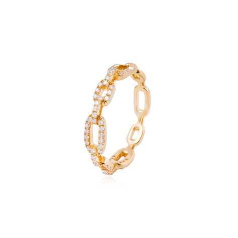 Anillo Compromiso de Oro de 18kt Eslabones sin fin 28pts de diamante-0
