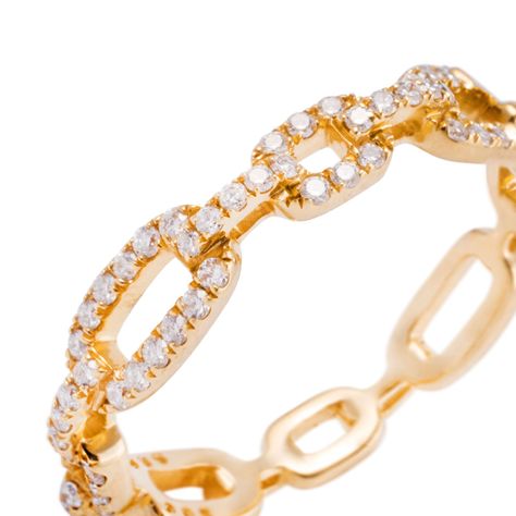 Anillo Compromiso de Oro de 18kt Eslabones sin fin 28pts de diamante-1
