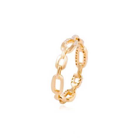 Anillo Compromiso de Oro de 18kt Eslabones sin fin 28pts de diamante-2
