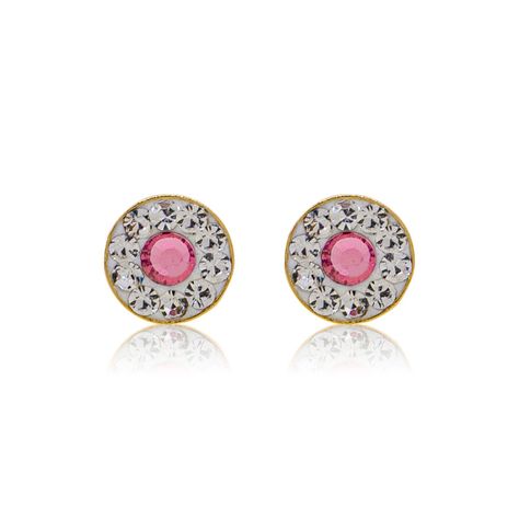 Aros de Oro 18kt Circulo de Rosa de Francia-0