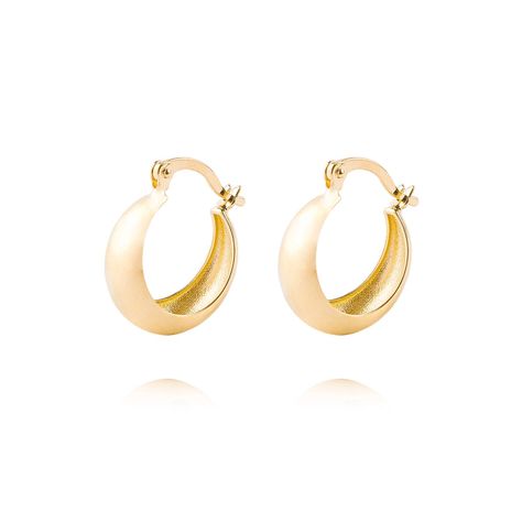 Aros de Oro 18kt Argollas Bote 12mm-0