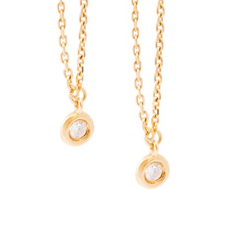 Aros de Oro Amarillo 18kt Colgante con Diamantes 5Pts-1