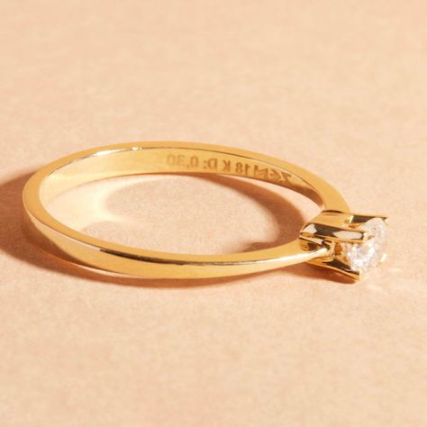 Anillo Oro Amarillo 18kt Diamantes 1x30 Pts | Danielle Costantini-2