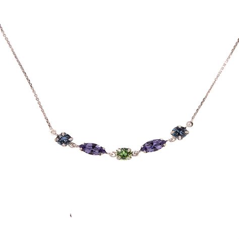 Collar de Plata Esterlina 925 Circones de Colores-2