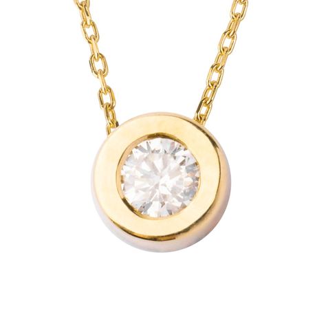 Collar Oro Amarillo 18kt Diamantes Punto de Luz 6 Pts SI/H-1