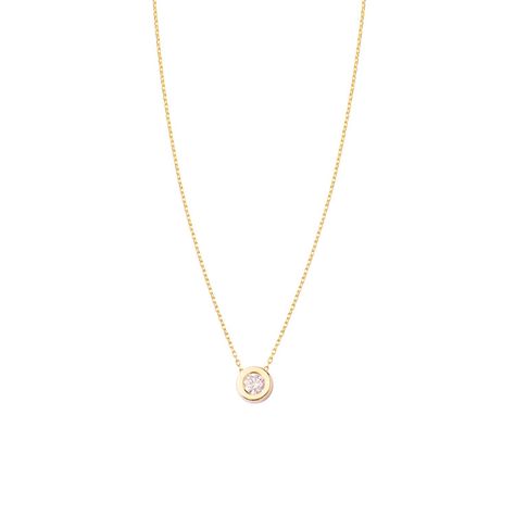 Collar Oro Amarillo 18kt Diamantes Punto de Luz 6 Pts SI/H-2