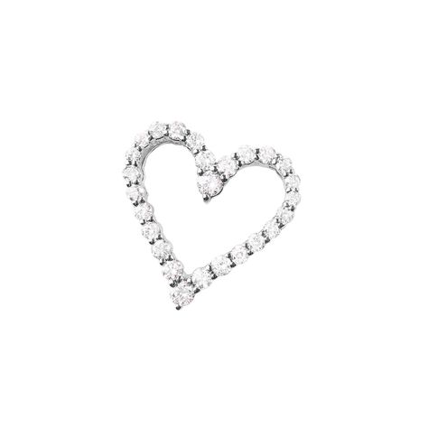 Colgante Oro Blanco 18kt con Diamantes de Corazón 30 Pts-0
