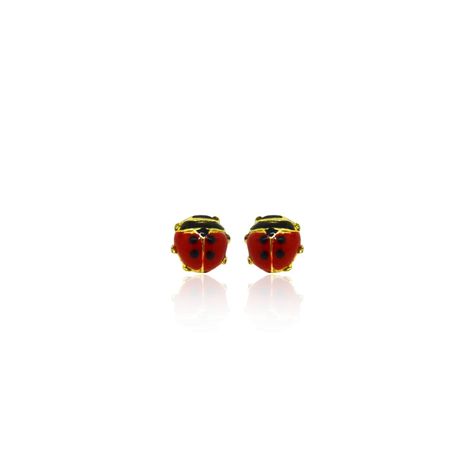 Aros de Oro 18kt Chinita Esmaltado-0