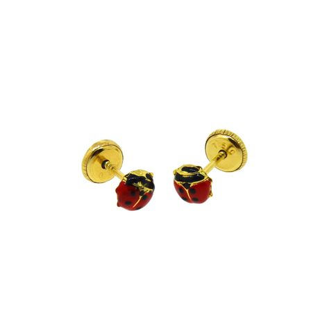 Aros de Oro 18kt Chinita Esmaltado-1