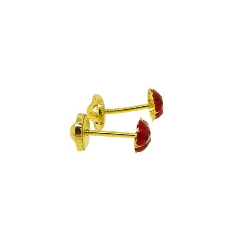 Aros de Oro 18kt Chinita Esmaltado-2