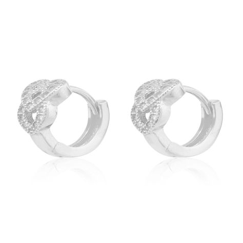 Aros de Plata Esterlina 925 Corazon Doble Circon-2